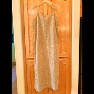 CLICK Color Me Cotton Slip Dress. Tan. Size M. Sleeveless/spaghetti straps.